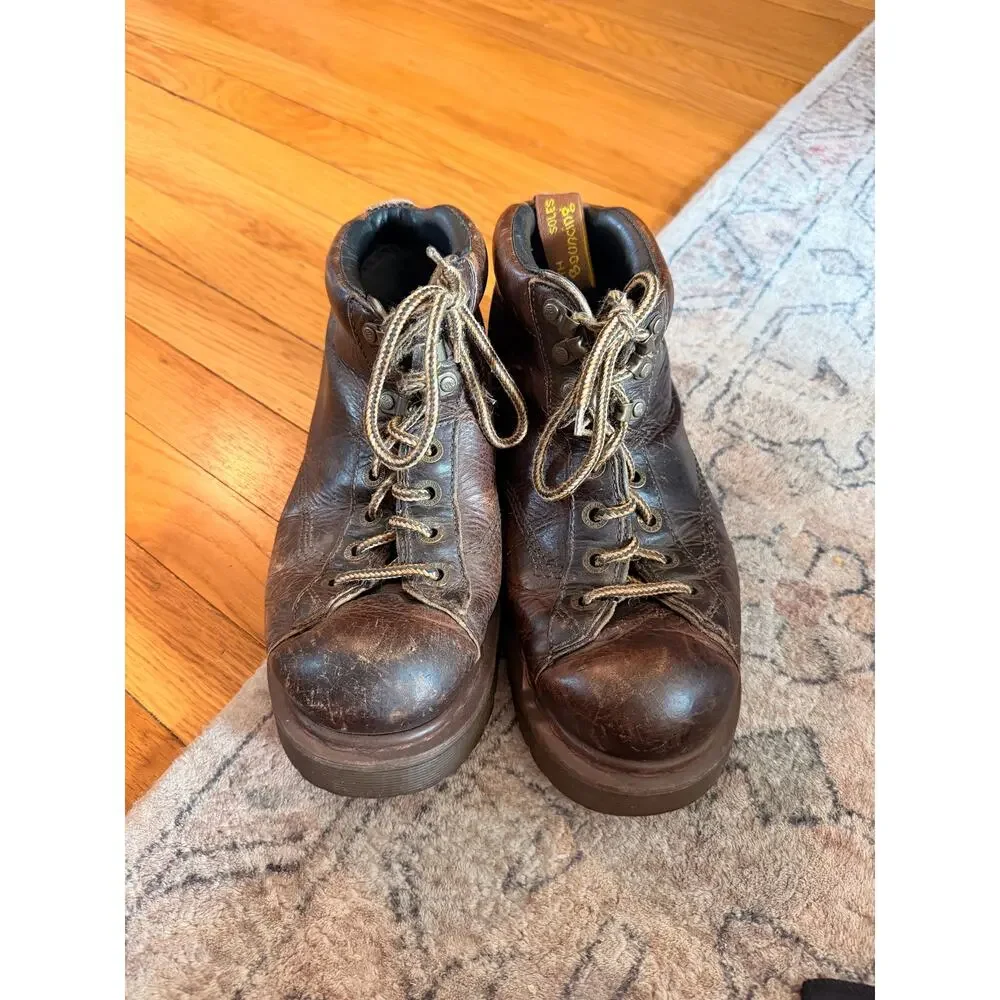 VTG Dr. Marten's 8287 MADE IN ENGLAND Chunky Brown Leather Boots MEN SZ 9 Grunge